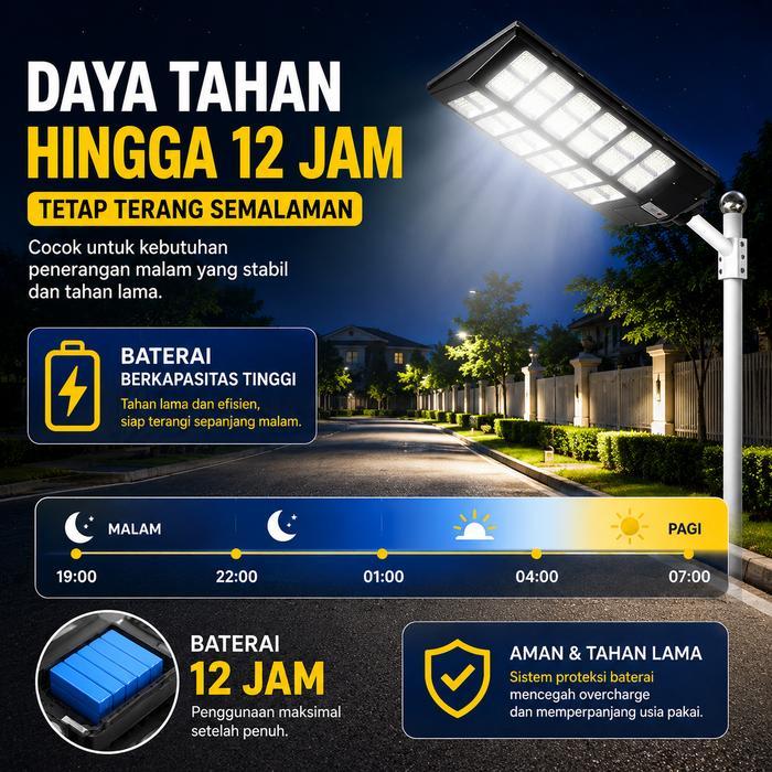 Diskon [ Garansi 3 Tahun ] Hidup Lampu Jalan Tenaga Surya Lampu Tenaga Surya Outdoor Otomatis Nyala