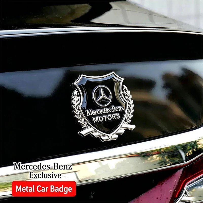 2Pc 3D Metal Car Fender Trunk Stickers Badge Emblem Decal For MERCEDES BENZ W203 W204 W205 W209 W210