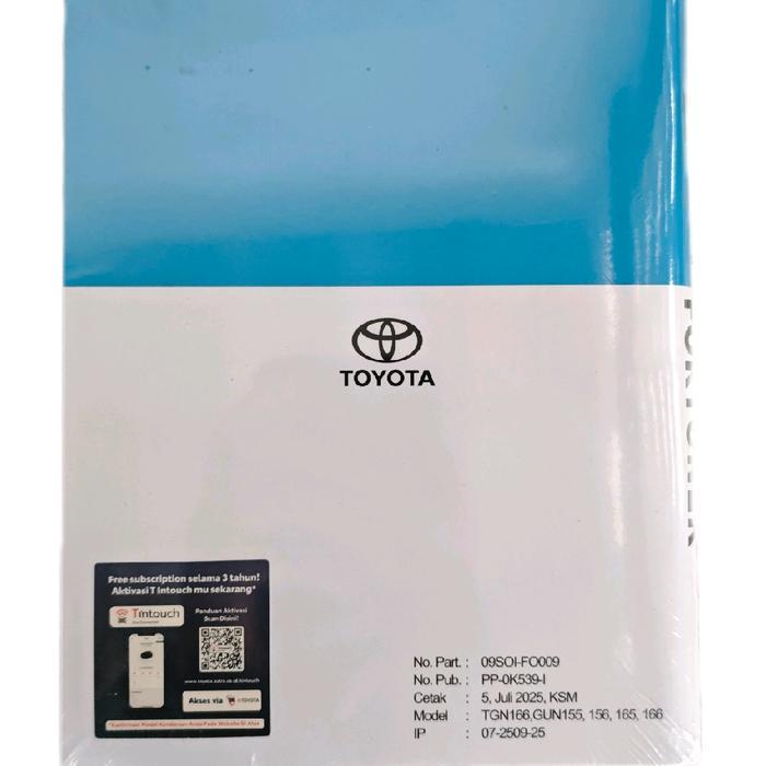 Buku Manual Pedoman Pemilik Integration Book Fortuner Original Toyota