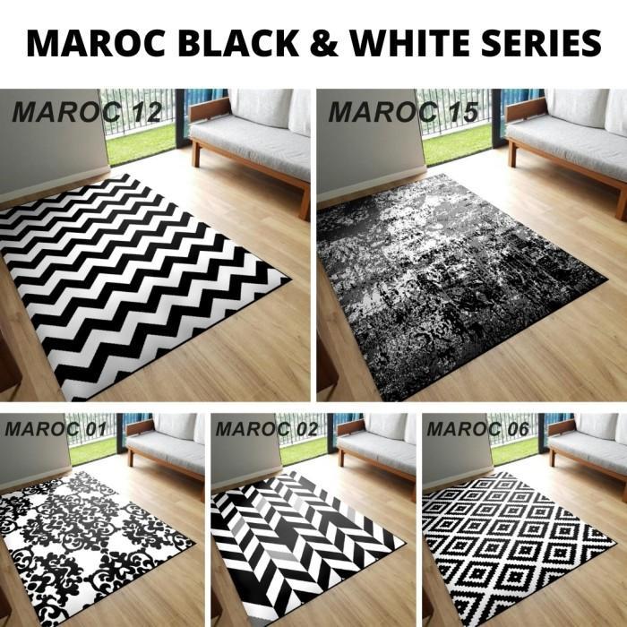 Karpet Maroc 160X210Cm Monokrom Minimalis Modern