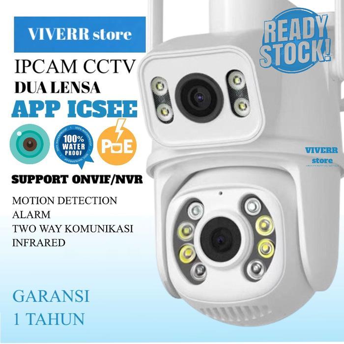 VIVERR store ICSEE 12MP Aplikasi ICSEE Pantau Jarak Jauh Ipcam CCTV Kamera PTZ Home CCTV Dual Lensa