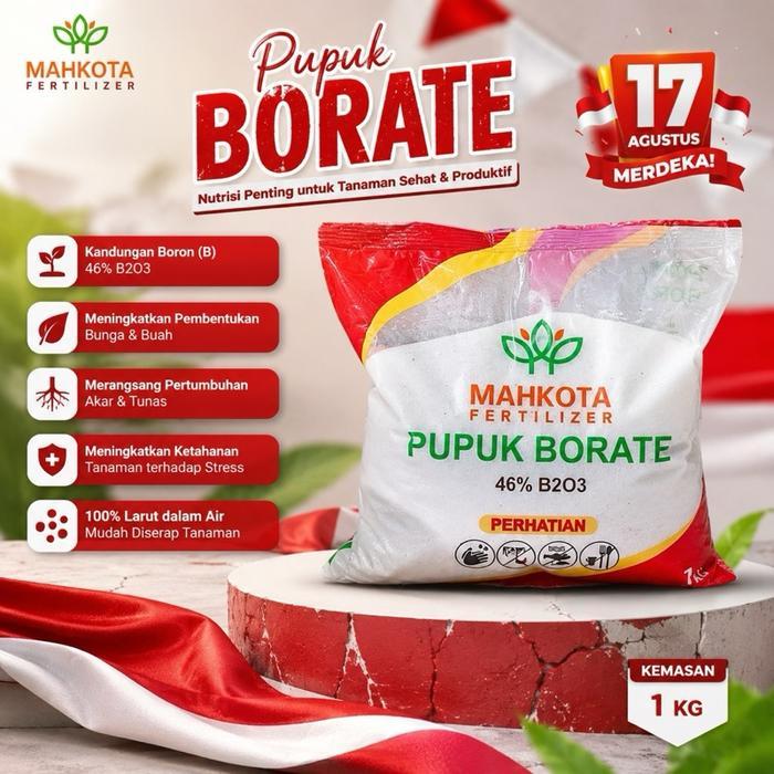 Premium Pupuk Borate Mahkota Fertilizer 1 Kg Boron 46% B2O3 Pupuk Sawit, Buah & Sayuran Original