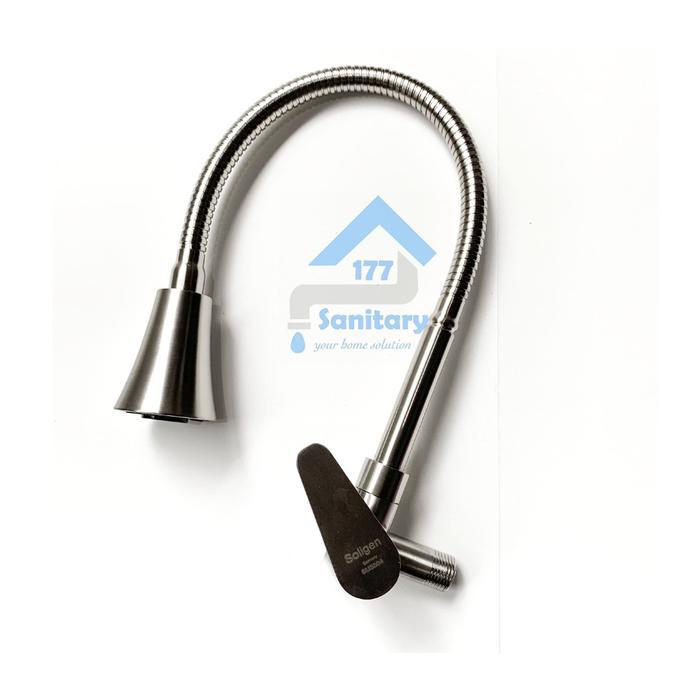 Soligen Kran Angsa Fleksibel Tembok Stainless Sus304 Dapur