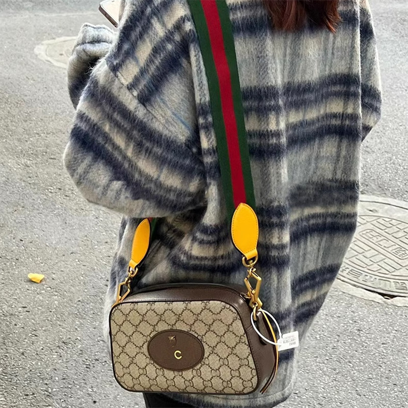 5cm Wide Shoulder Strap for GUCCI Tiger Head Camera Bag Adjustable Length Red Blue Color Blocking