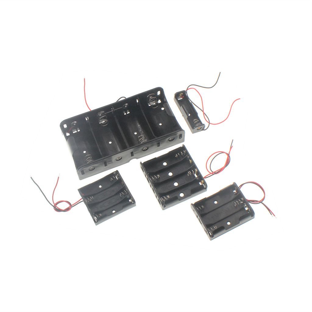 201052 Black Plastic AA AAA C D Battery BOX Case Clip Holder Container 1X 2X 3X 4X Battery Storage
