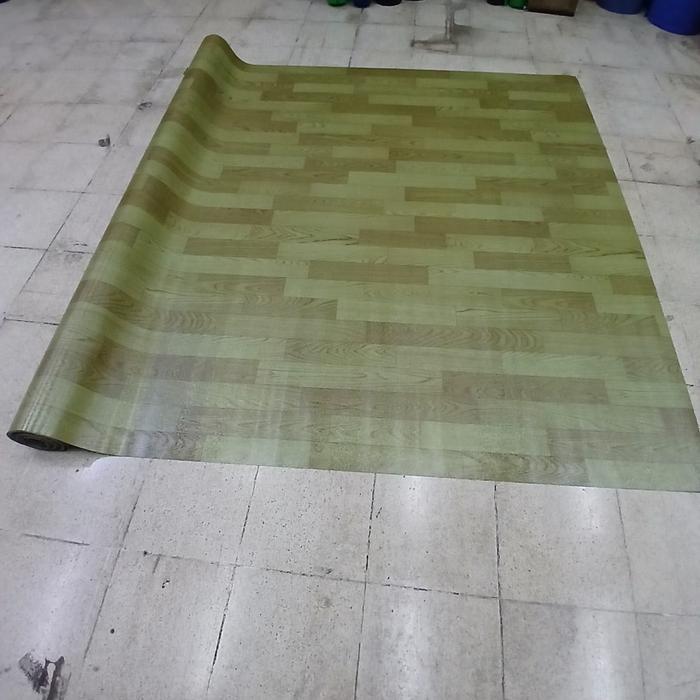 KARPET LANTAI VINYL METERAN TEBAL Motif WOOD KEHIJAUAN 1 x 2 meter [METERAN] Lebar 2mtr