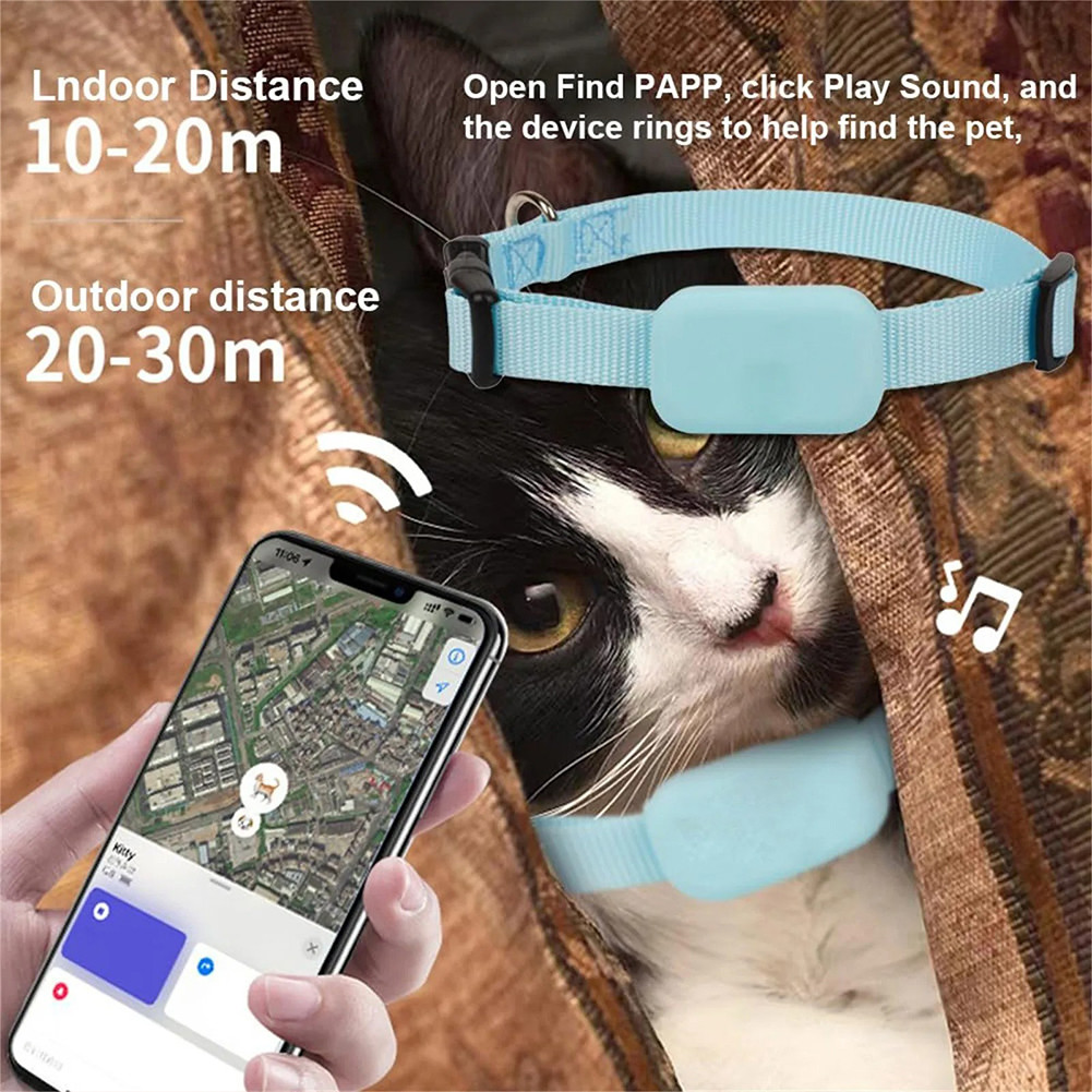 Pet GPS Tracker with Adjustable Collar Dog Tracker Smart Pet Locator Cat Tracker for Dogs and Cats