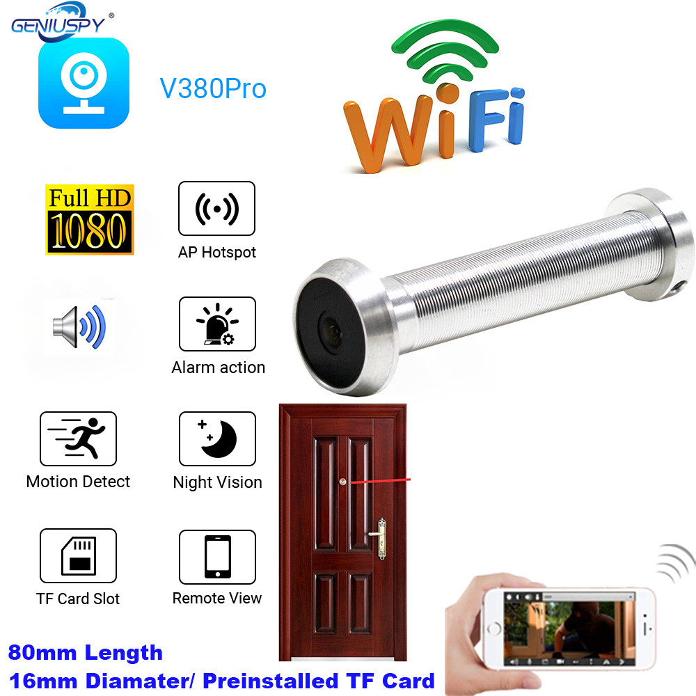 V380 PRO H.265 Black Sliver 1080P Cloud Storage TF Card IR Audio Door
