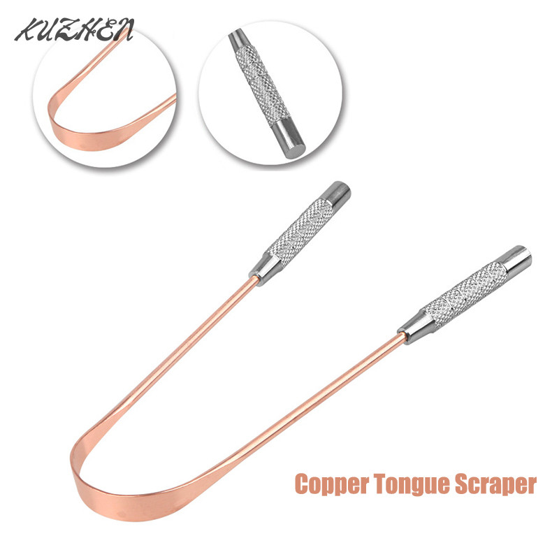 1PCS Copper Tongue Scraper Oral Tongue Cleaner Brush Tongue Toothbrush Oral Hygiene High Quality