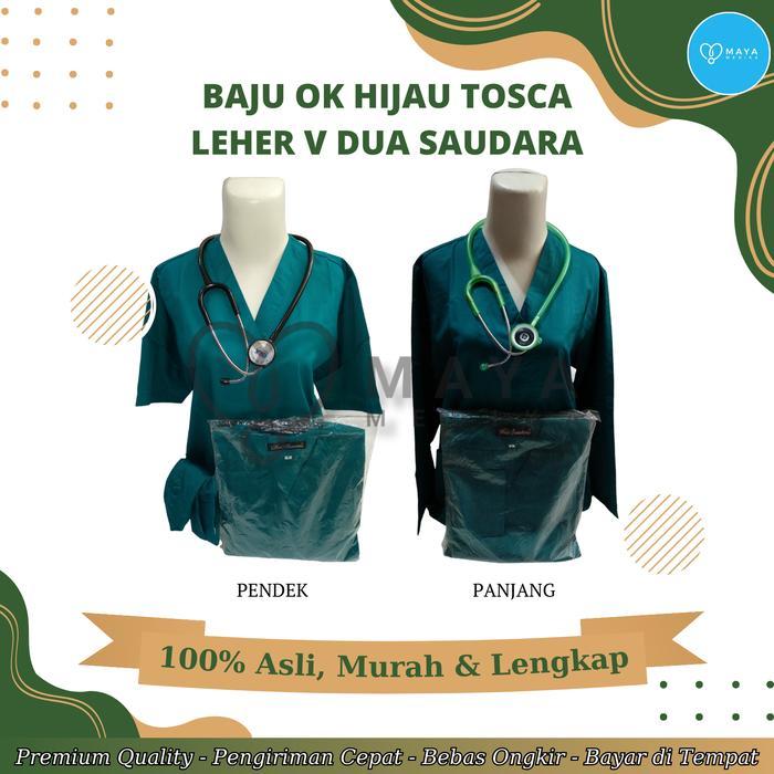 Baju OK Hijau Tosca Leher V Dua Saudara