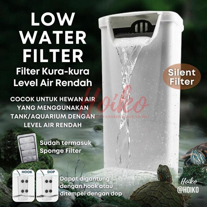 DISKON Silent Low Water Filter Air Dangkal Akuarium Turtle Fountain Pump Penyaring Kotoran Aquarium