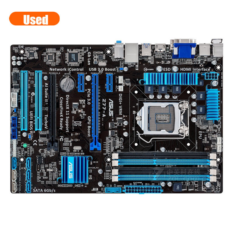 ASUS Z77A Desktop Motherboard Z77 Socket LGA 1155 i3 i5 i7 DDR3 32G ATX UEFI BIOS motherboard