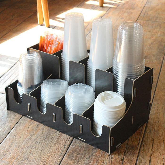 Ready Rak Organizer Paper Bahan Kayu Cup Dispenser Papper Cup Rak Paper Cup Terlaris
