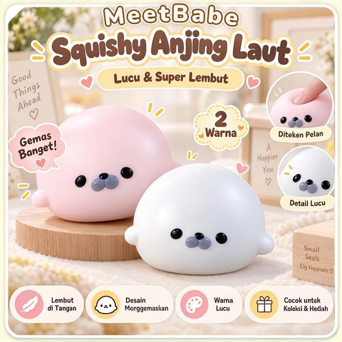 [COD] MeetBabe Seal Squishy Anjing Laut Squishy Wangi Soft & Slow Rising - Squishy Hewan Lucu Viral