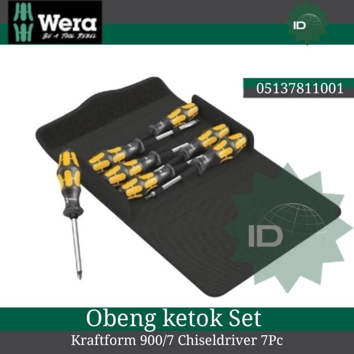 Paling Baik Obeng Ketok Set Wera 05137811001 Kraftform 900/7 Chiseldriver 7 Pc Terlariss 