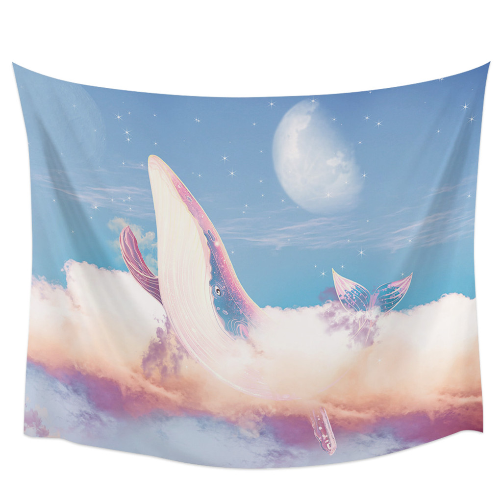 Starry Whale Clouds Tapestry Wall Hanging Custom Boho Decoration Wall Tapestry Home Decor Tapestry