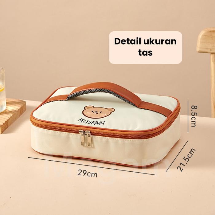 TERLARIS Megam Tas Bekal Tahan Panas Tas Bekal Makan Anak Tas Anti Nasi Bento Hand Bag Elegan