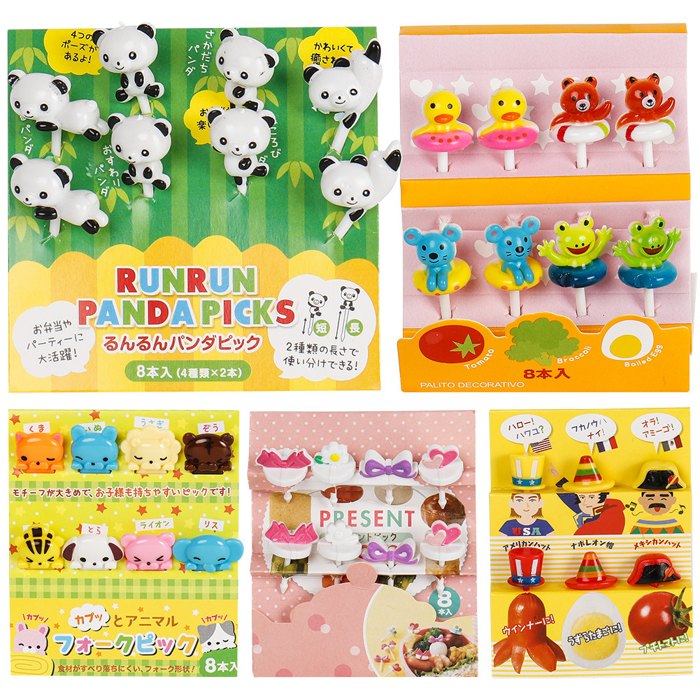 6-26Pcs Kids Food Picks Cartoon Fruit Fork Suitable For Toddler Lunches Decorative Food Picks