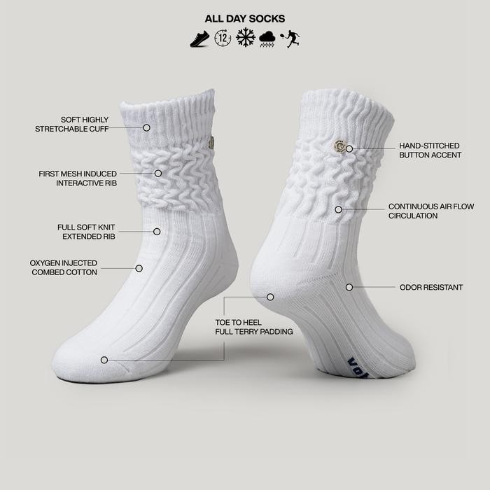 SALE VOTED Yutori Series White Kaos Kaki Unisex Breathable, All-day Comfort, No Polyester