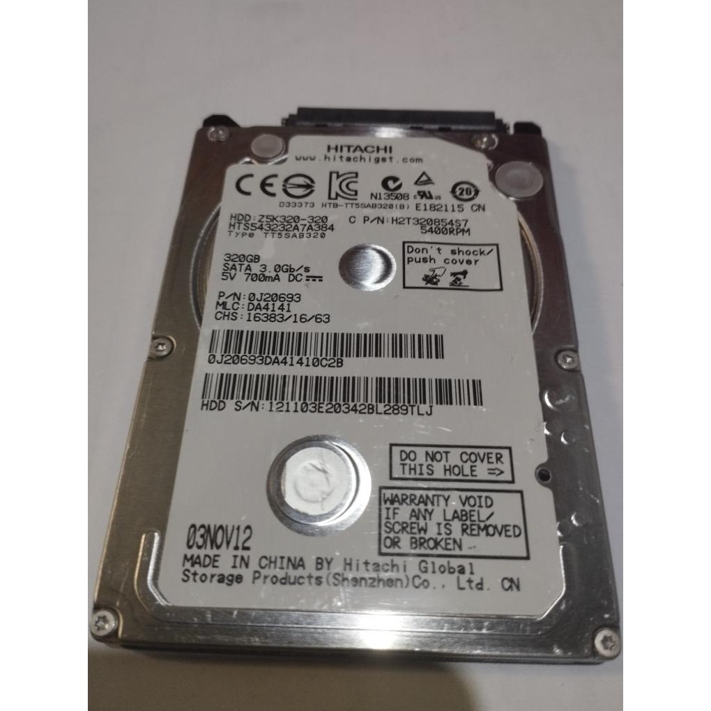 Hardisk Notebook/Laptop, Hitachi, 320 GB, SATA, 2,5"-sentinel 85%