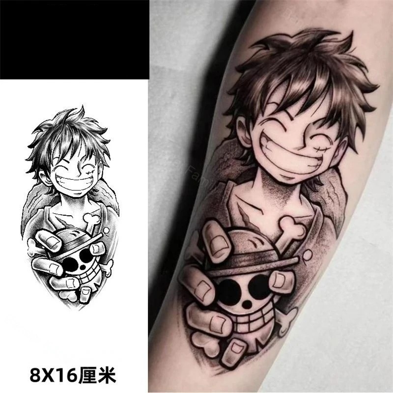 ONE PIECE Luffy Tattoo Stickers Anime Waterproof Temporary Tattoo Stickers Cartoon Cute Body Art