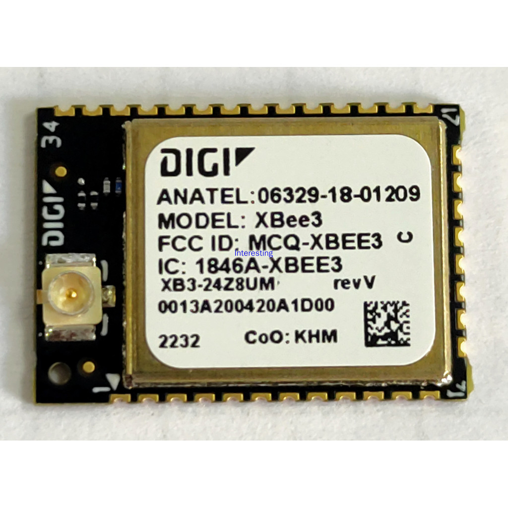XBee 3 PRO, XB3-24Z8UM, Digi ZigBee3.0 Module, U.FLAnt, MMT