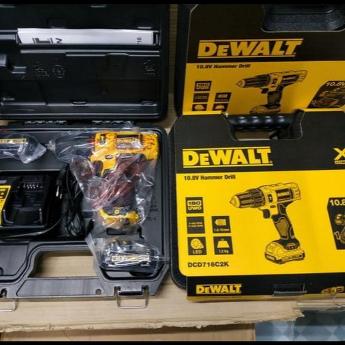 bor batrai cordless DEWALT DCD716C2k drill cordless