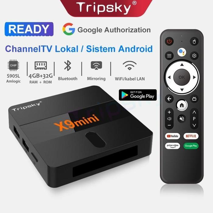 PROMO Tripsky android tv box wifi X9mini, set box tv digital 4GB+32GB ROM with Wifi Bluetooth HDMI