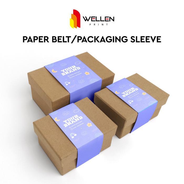 Cetak Paper Belt Custom / Print Label Segel Box / Paper Sleeve Kemasan