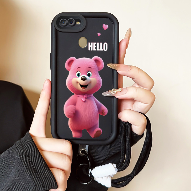 Casing Hp untuk OPPO A7 A5s A12 A12s A11K Case Casing HP Softcase Ponsel Soft Shell dengan Tali Sili