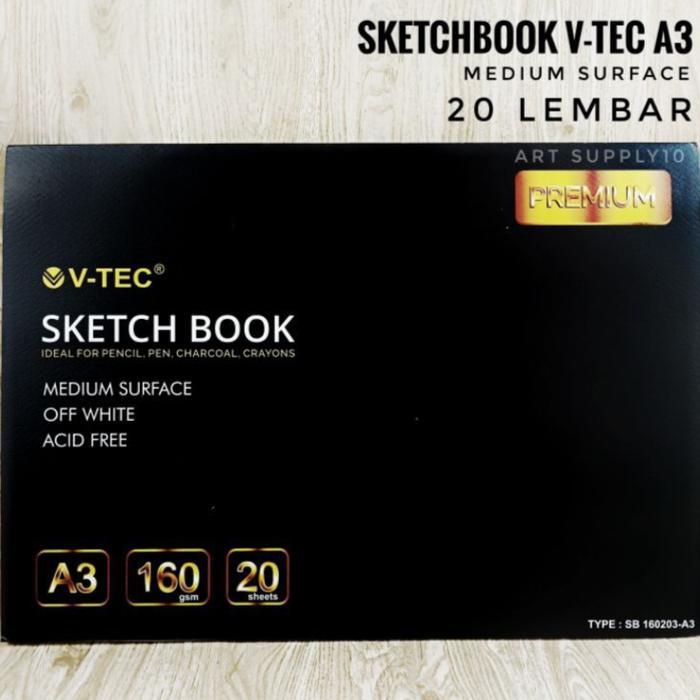 Vivier Sketch Book V-Tec A3 160 Gsm Off White 20 Sheets Sb-160203/A3