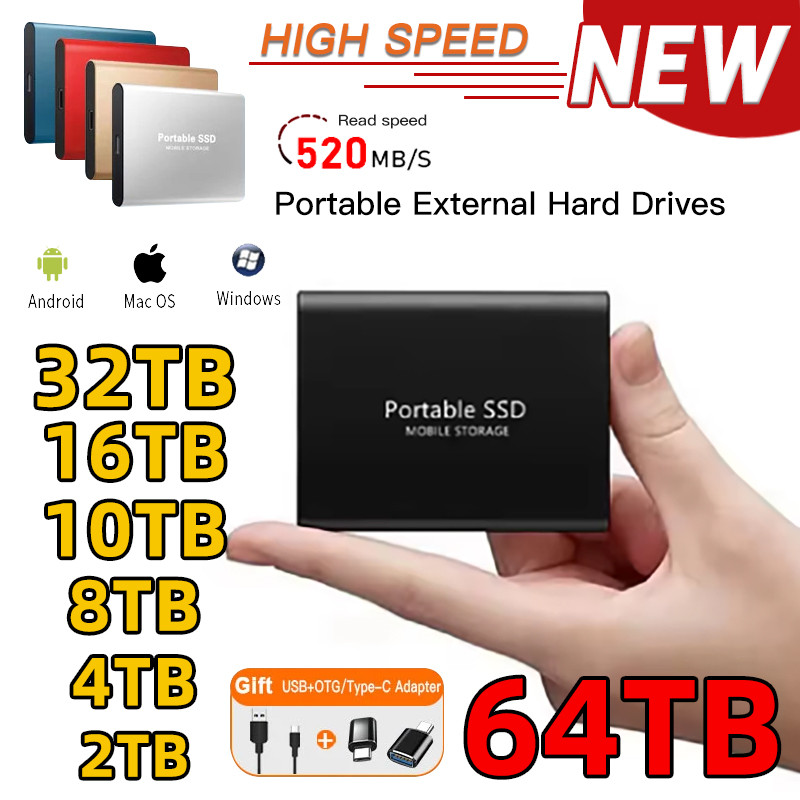 TERBAIK T5Original Portable External 1TB SSD USB 3.1 Mini Solid State Drive High-Speed 2TB Memory Fl