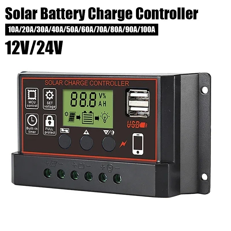 10/20/30/40/50/60/70/80/90/100A Solar Battery Charge Controller