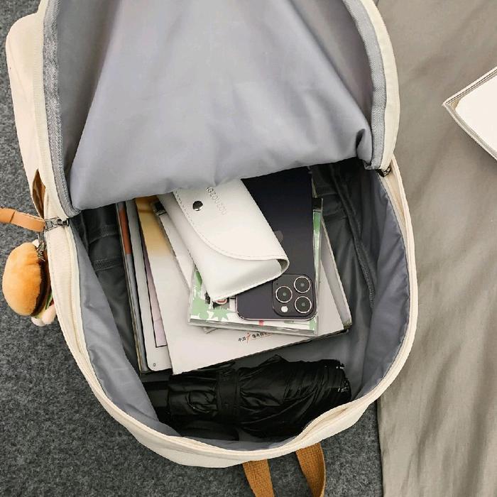 Ransel Besar Wanita Kulit Travel Tas Sekolah Bahu Punggung Kanvas Backpack Cewek