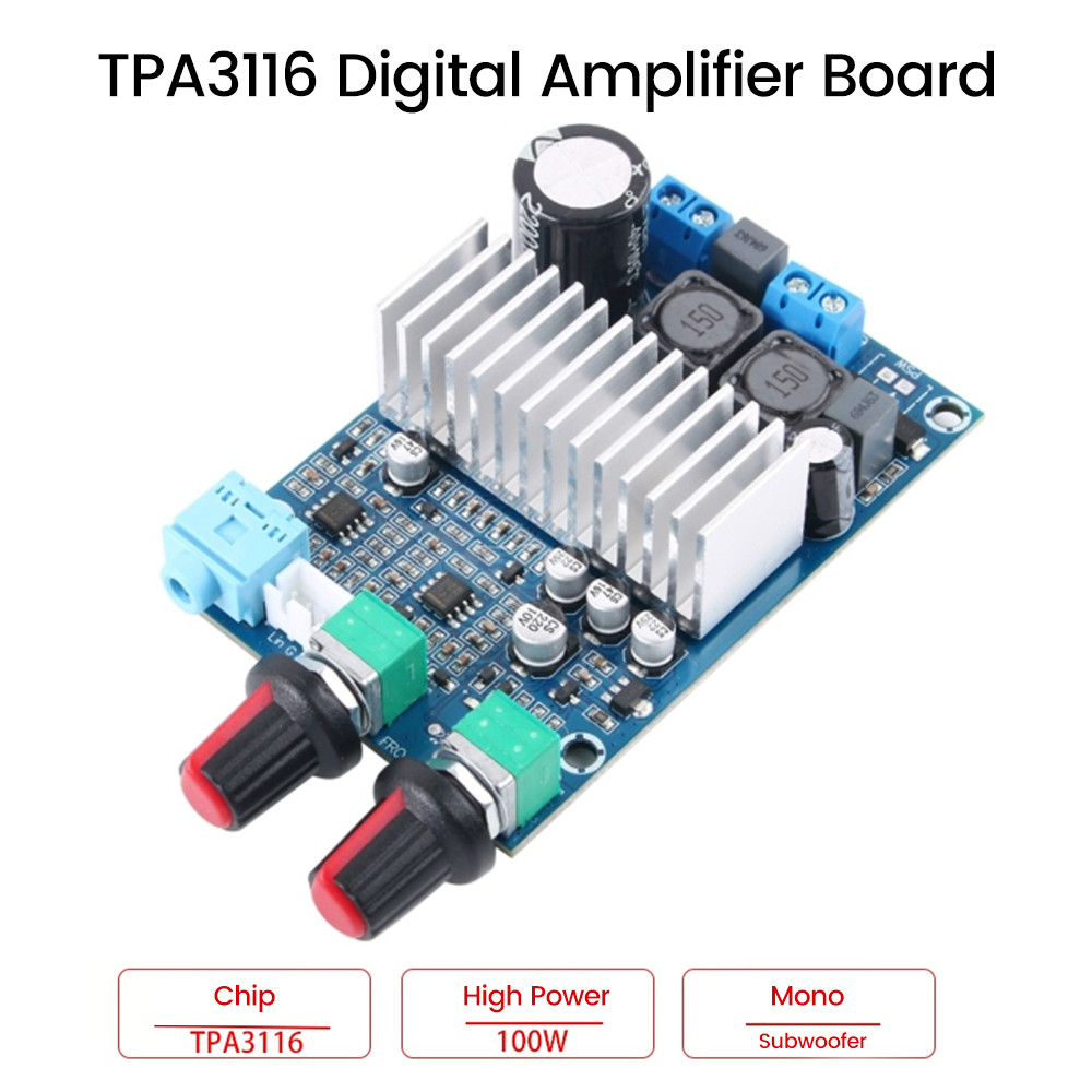 Tpa3116D2 Subwoofer Amplifier Board Dc 12-24V Mono Digital Audio Amplifier Power Amplifier Board For