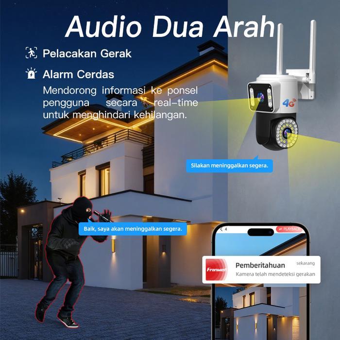 NEW [4G SIM CCTV] V380 CCTV Kamera V2-4G Tahan Air Outdoor CCTV Pakai Simcard 4G Kamera Pengawas HD