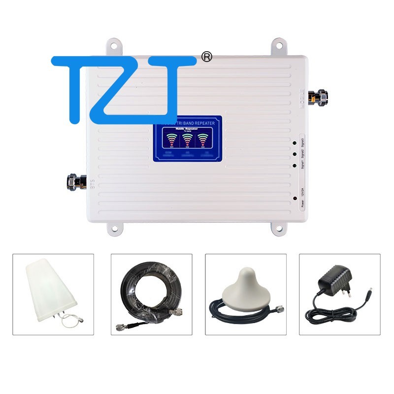 TZT Mobile Triband 900/1800/2100 Signal Repeater GSM/LTE/WCDMA Cellphone Signal Amplifier with Log