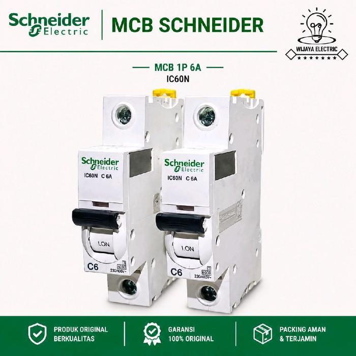 META Mcb 1p 6a ic60n A9f74106 Schneider original mcb 1phase 6a / Mcb 6a 1p 6ka Original Schneider