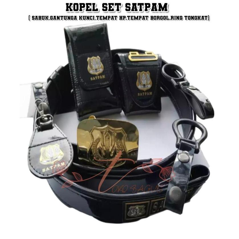 DISKON GESPER SATPAM KUMPLIT / SABUK SATPAM / KOPEL SATPAM SET / KOPEL SET SATPAM Kulit
