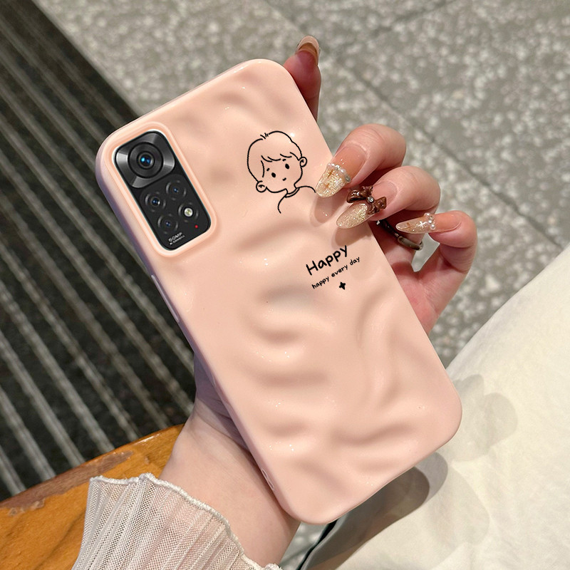 Casing Hp Untuk Xiaomi Redmi Note 11 Redmi Note 11s Case Cartoon couple avatar Kasing Tekstur anti-s