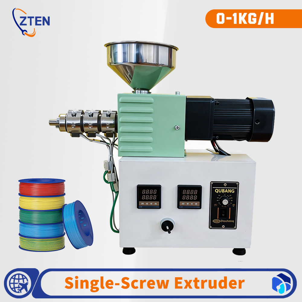 SJ15 Mini Desktop Single Screw Extruder, Vertical Small Lab Plastic 3D Filament Extrusion Machine