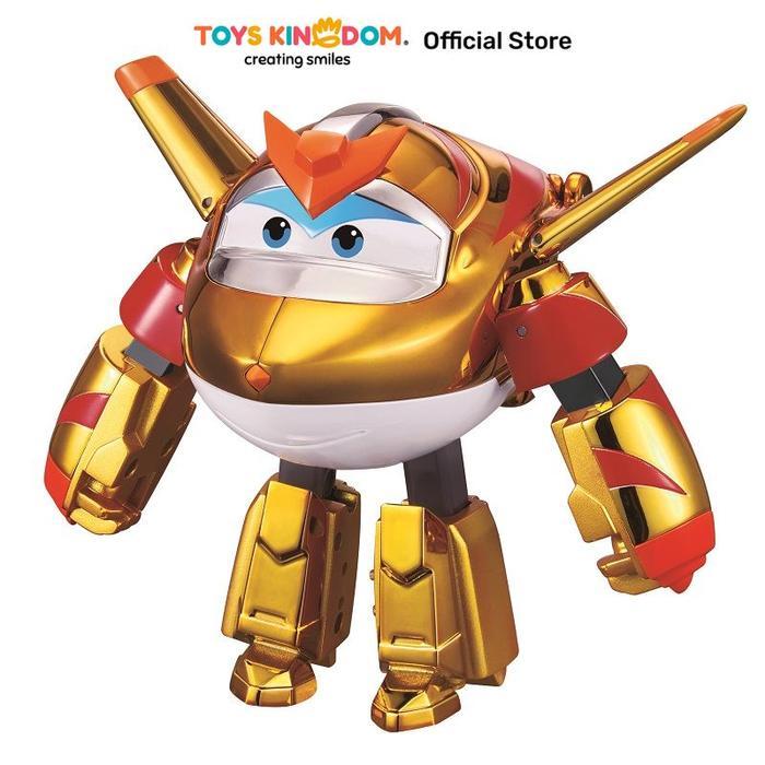 Ada Stok Toys Kingdom Alpha Group Robot Superwings Deluxe Transforming Golden Boy Robot Transform