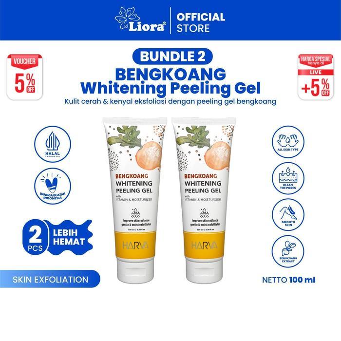 [Bundle hemat - 2 Pcs] HARVA Peeling Gel Bengkoang - 100 ML - peeling gel pembersih daki dengan