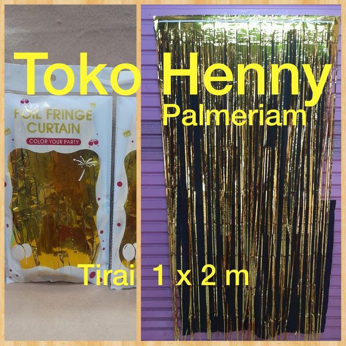 TIRAI ULANG TAHUN... WARNA GOLD / EMAS panjang .. 2 m.. Lebar .. 1 m