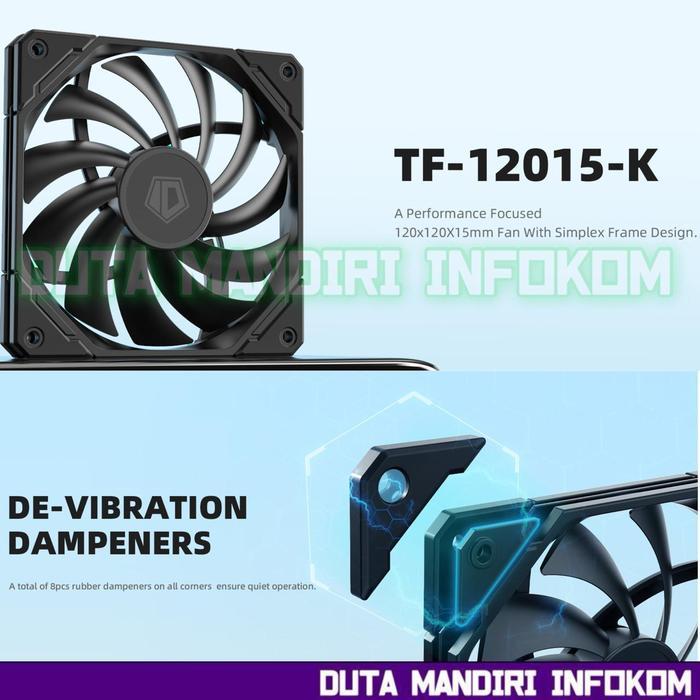 ID-Cooling TF-12015-K I TF-12015-W SLIM - High Performance 120mm PWM Gaming Cooling Fan Case I ID
