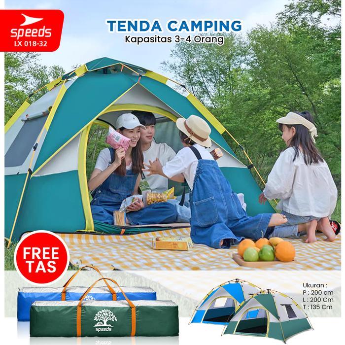 SPEEDS Tenda Camping LIpat Manual Tenda Gunung Portable Waterproof Camping Tent Tenda Kemah Outdoor