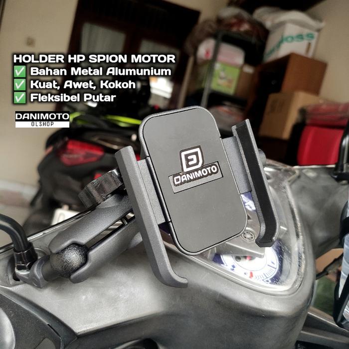 TERBARU HOLDER HP V3 SPION MOTOR ROTASI 360 ALUMUNIUM BEAT VARIO SCOOPY NMAX AEROX GENIO FAZZIO