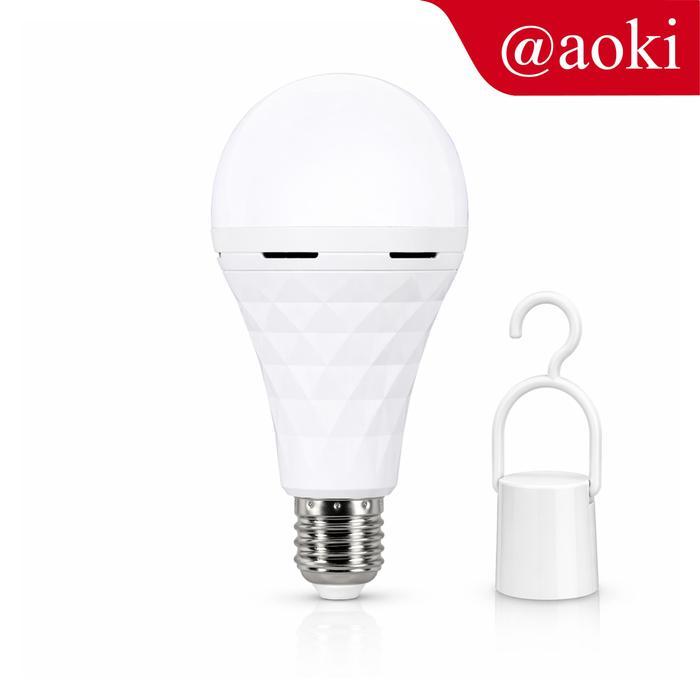 AOKI Lampu Bohlam LED AC/DC NEW CRYSTAL Darurat Emergency Lamp Baterai Downlight Gantung Saklar