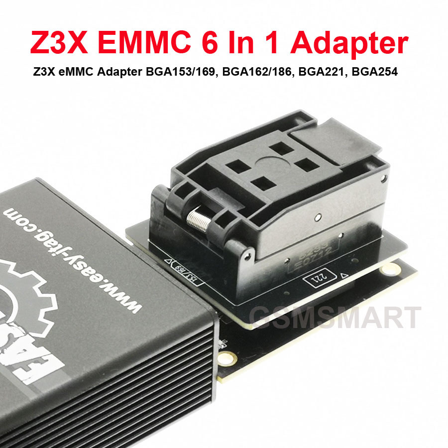 2026 NEW Z3X EMMC 6 IN1 Socket Adapter ( EMMC BGA 221.254.162.186.153.169) Socket For Z3x Easy Jtag