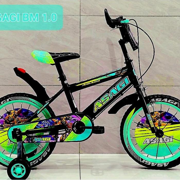 TERLARIS Sepeda BMX 16" Kekar Anak 5-8 Tahun Roda Bantu Frame Tinggi
